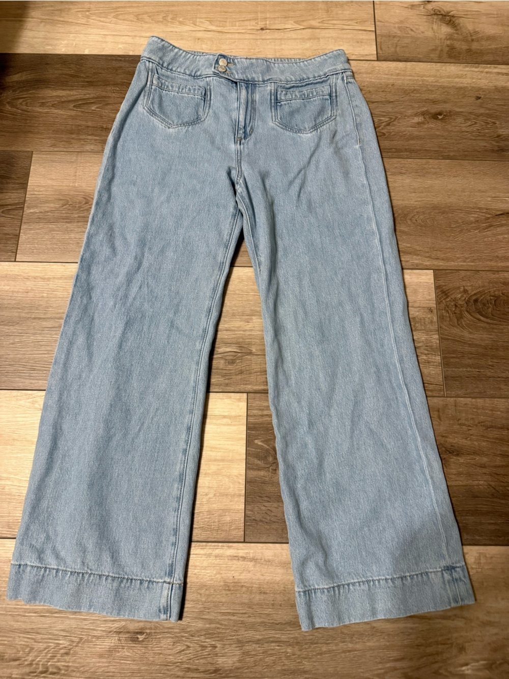 LOFT Light Wash Wide-Leg Jeans
